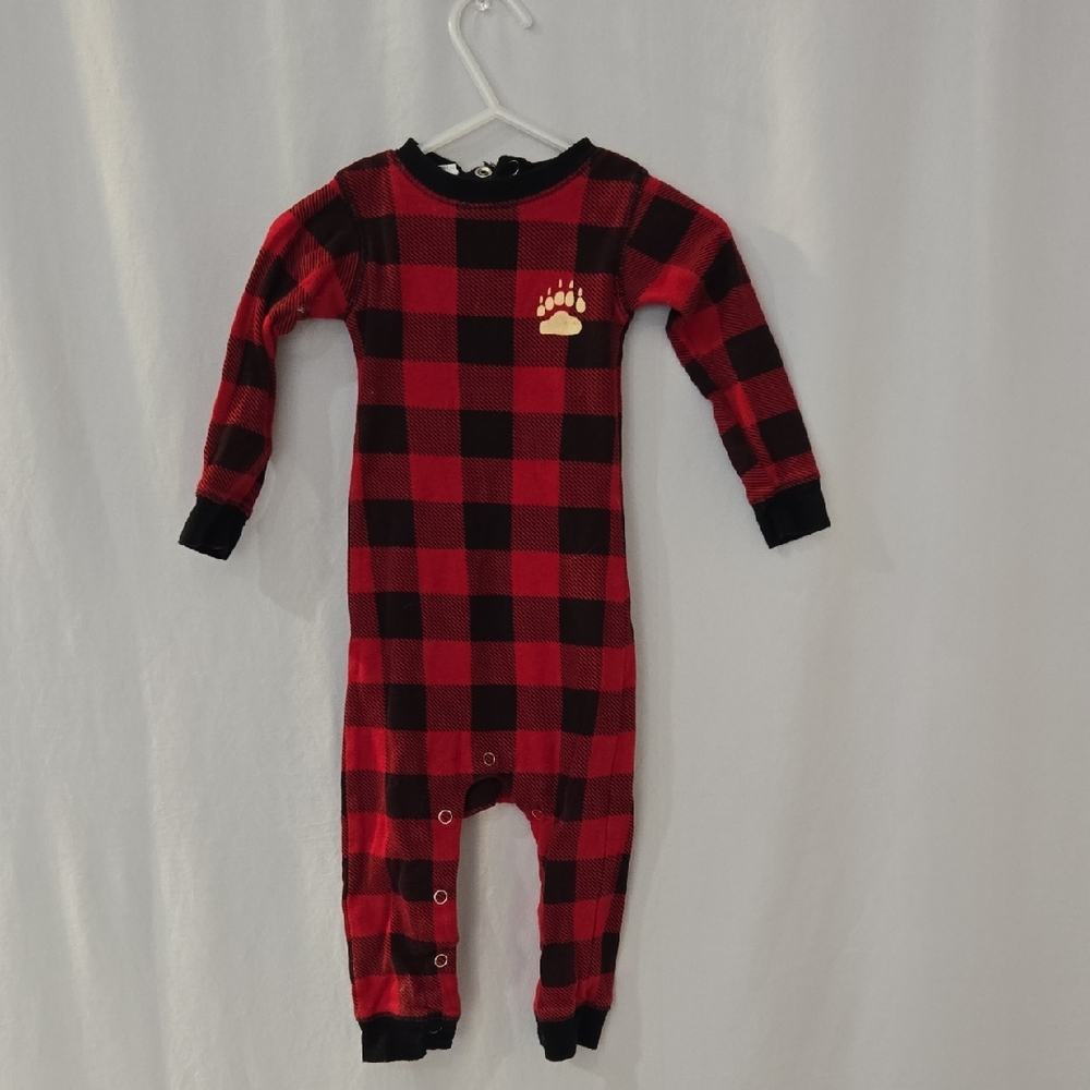 Cozy Red and Black Checkered Kids Pajama Footies